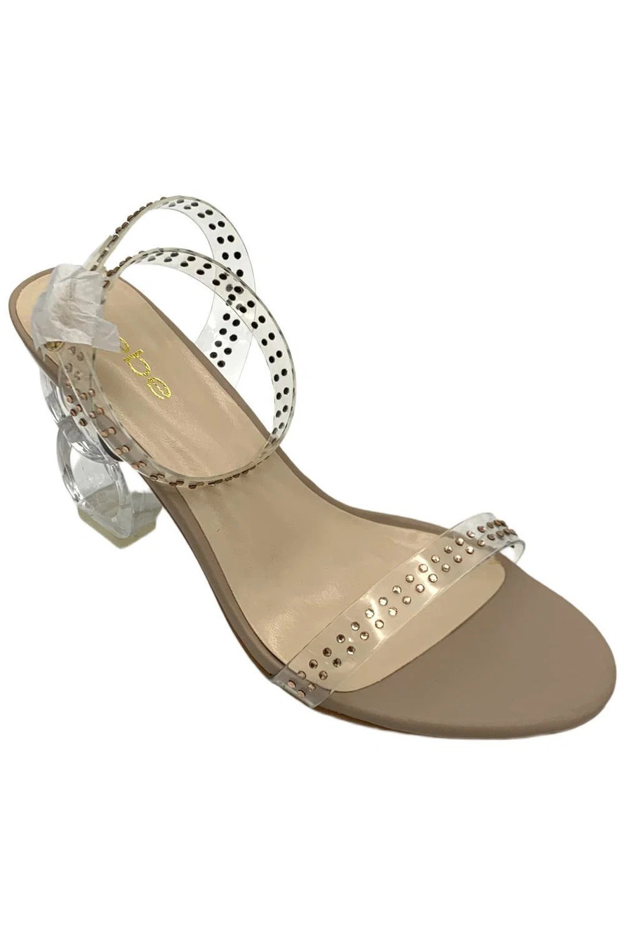 Bebe Women's Lizah Heels Nude/Clear - Medium